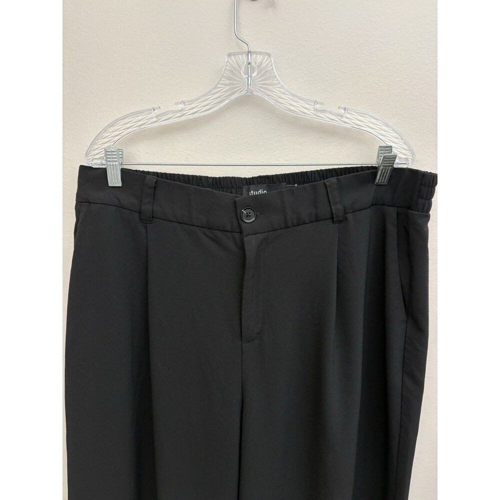 Studio By Torrid Womens 20 Plus Wide Leg Pants High Rise Black Polyester Blend - Picture 3 of 10